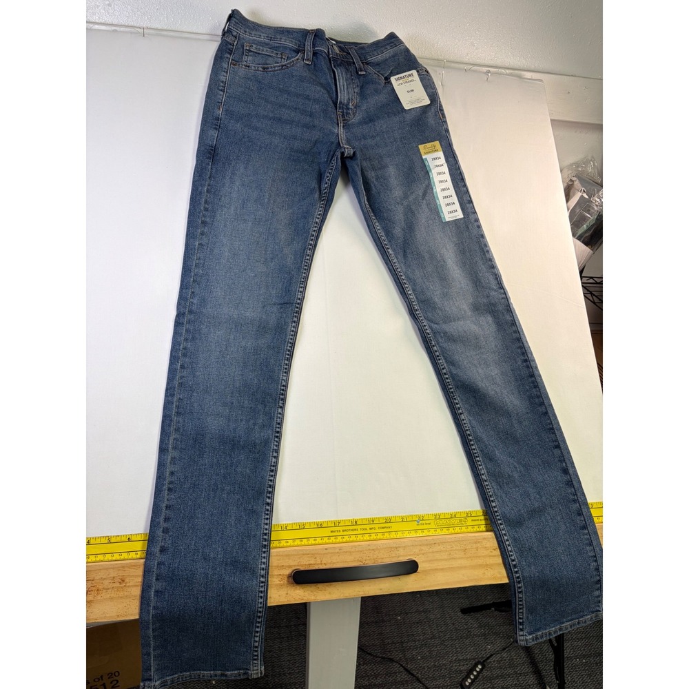 Signature Levi Strauss Gold Label Slim Super Flex Jeans 28x34 Medium Wash Denim